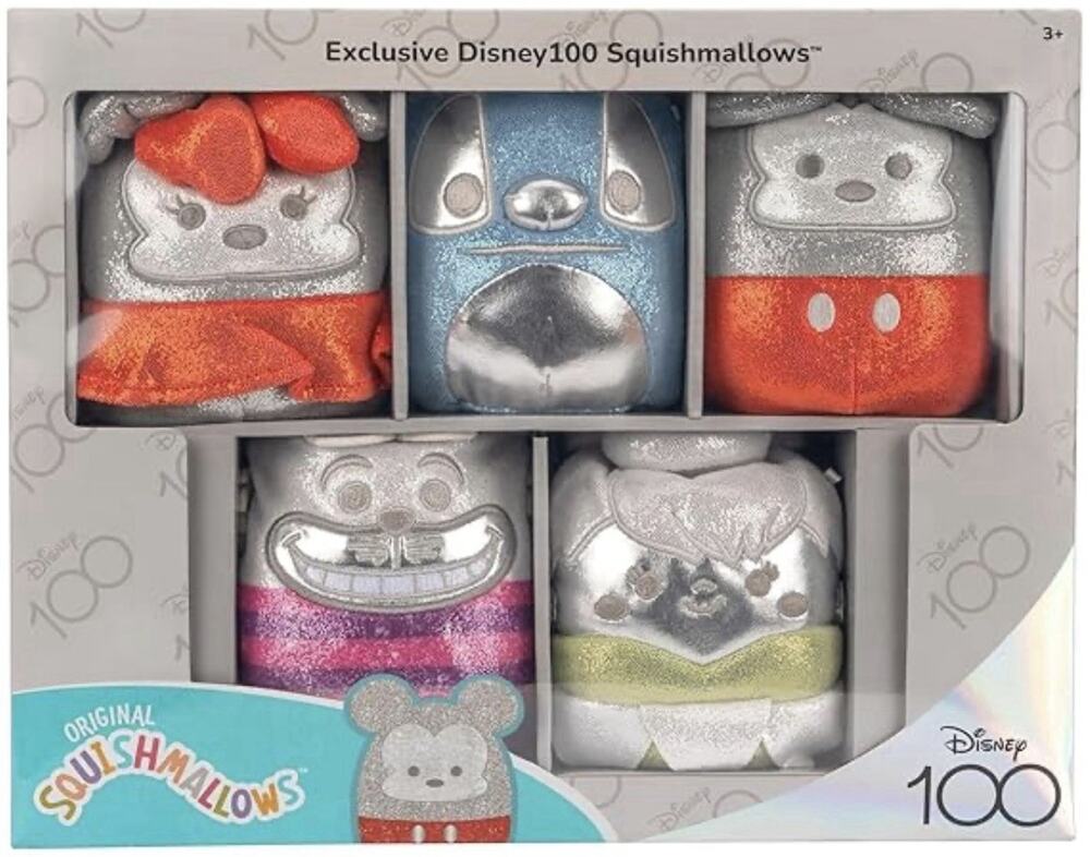 Squishmallows Original Disney100 5” 5-Pack Plush Box Set Mickey Minnie Stitch